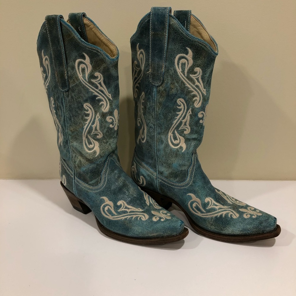 Teale Leather Cowboy Boots